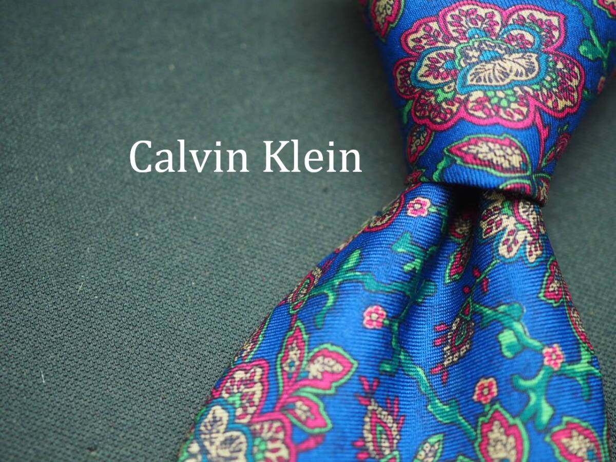 美品【Calvin Klein カルバンクライン】 E3022 USA SILK ブランド ネクタイ 古着 良品拍卖