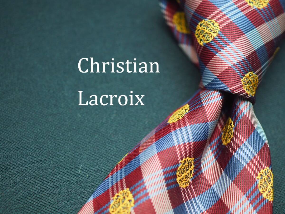 美品【Christian Lacroix クリスチャン ラクロア】 E3038 SILK ブランド ネクタイ 古着 良品拍卖