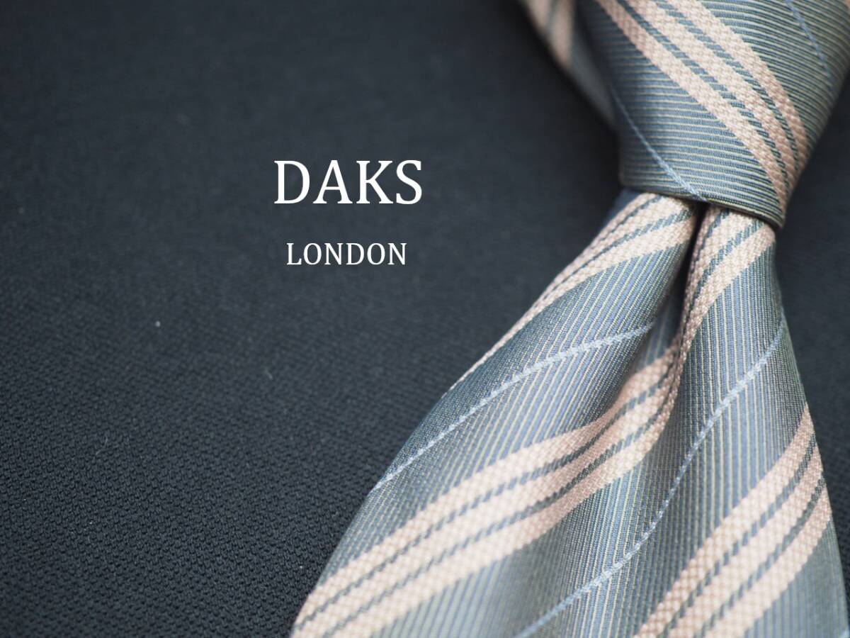 美品【DAKS ダックス】 E3268 グレー系 SILK ブランド ネクタイ 古着 良品拍卖