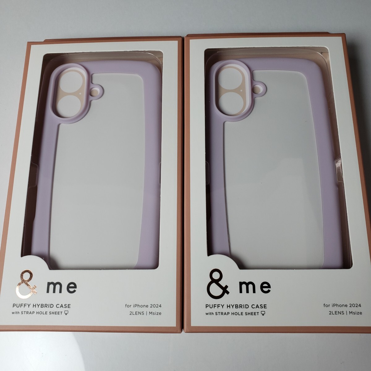 2個 iPhone16 耐衝撃ハイブリッドケース ぷっくりフレーム ラベンダー拍卖