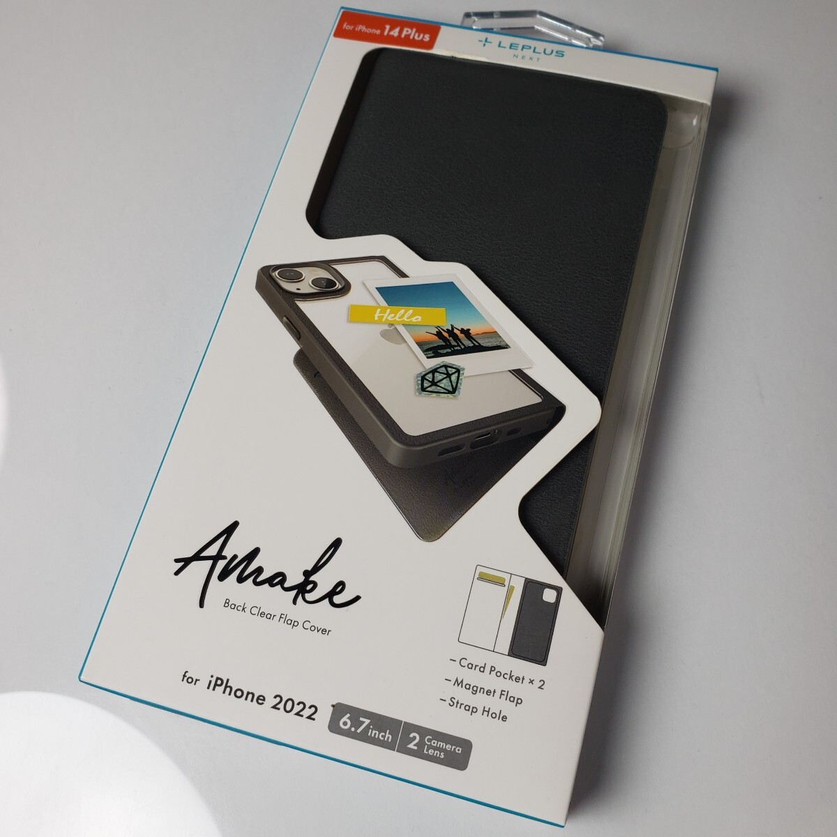 iPhone14 Plus 手帳型ケース 背面クリア ブラック 1106拍卖