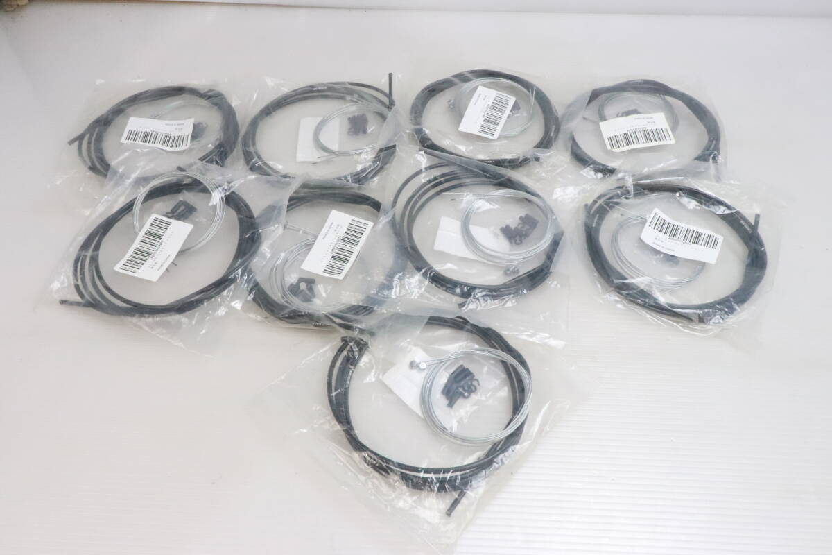 1円~/未開封・未使用品★自転車用 ブレーキケーブルセット ブラック まとめて9点セット まとめ売り パーツ L262拍卖