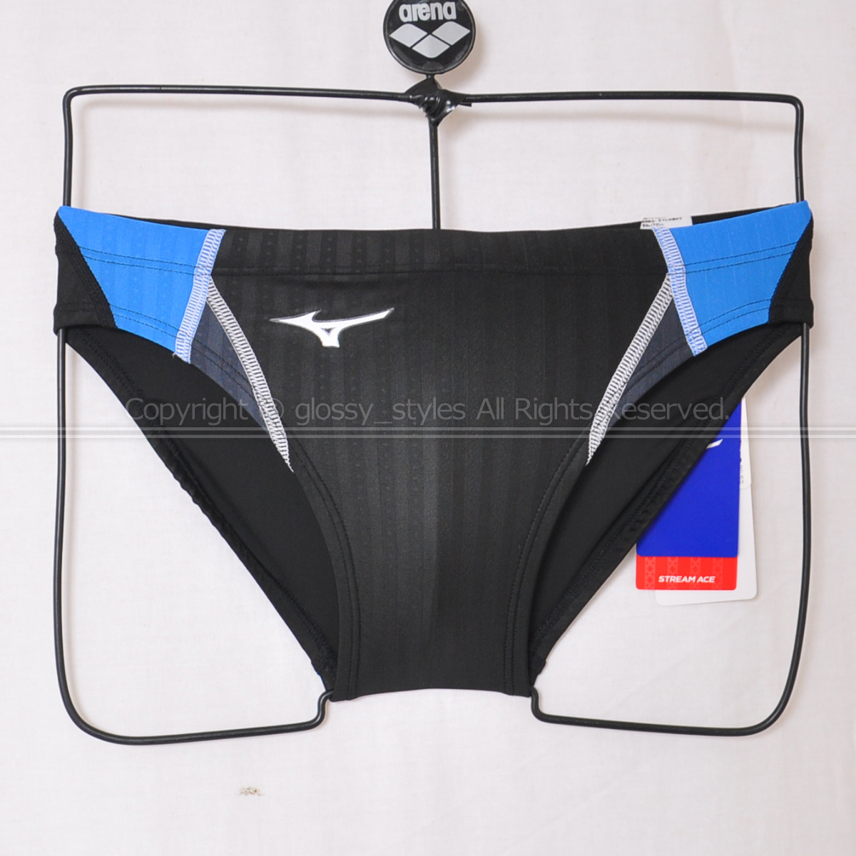 K1844-02■新品 mizuno ミズノ ストリームエース 競パン Fina承認メンズ競泳水着 Vパンツ N2MB102592 ブラック×ライトブルー S拍卖