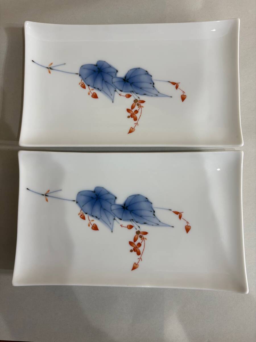 ◆◇【管理INS000033】香蘭社 相思花 長方形 角皿 2枚セット◇◆拍卖