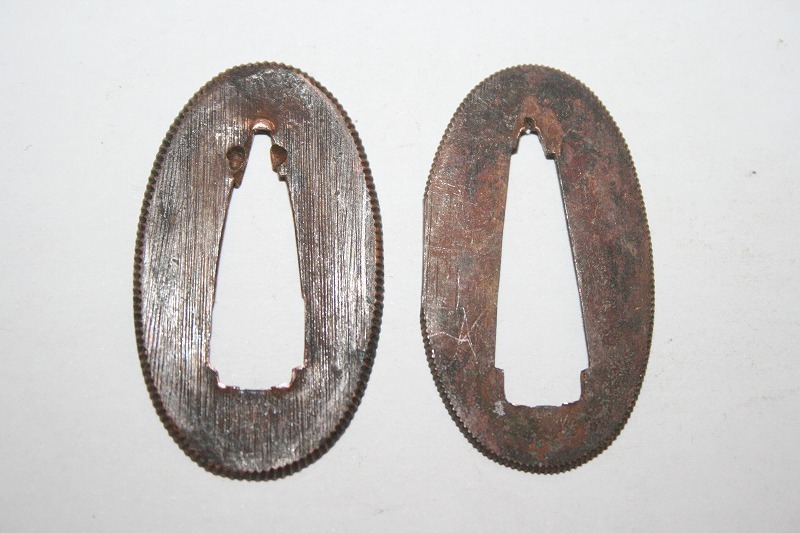 美品! 時代物本歌 銅地切羽2枚1組 厚い!W⑱拍卖