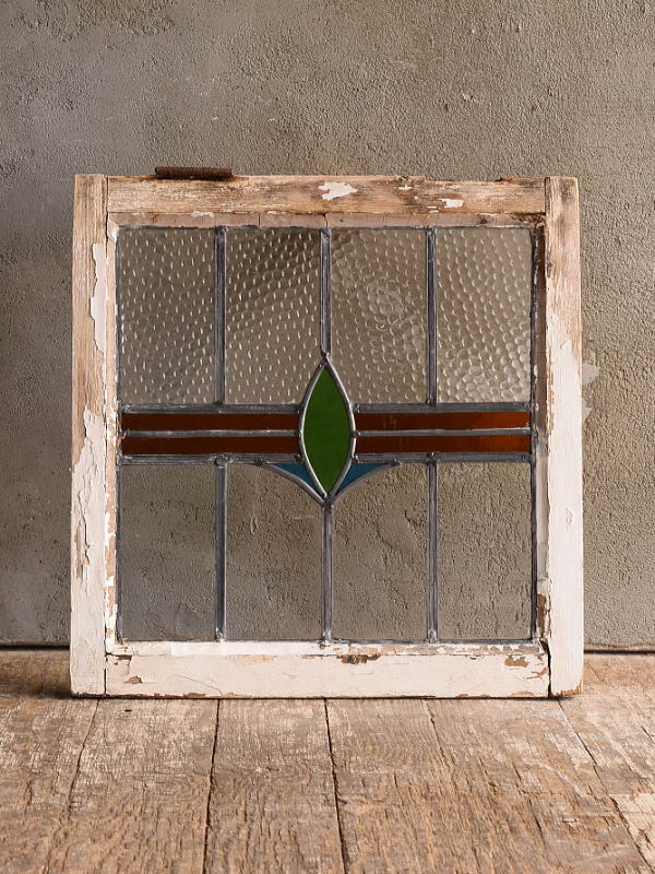 イギリス アンティーク ステンドグラス 窓 幾何学 13171拍卖