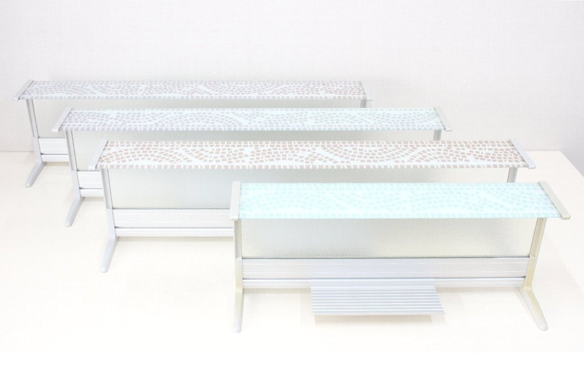 kx37■水はね防止スクリーン◆ガラスパネル◆幅90cm3点+幅60cm1点◆4点まとめて◆業務用◆シンク回り・カウンター上に◆喫茶店等に拍卖