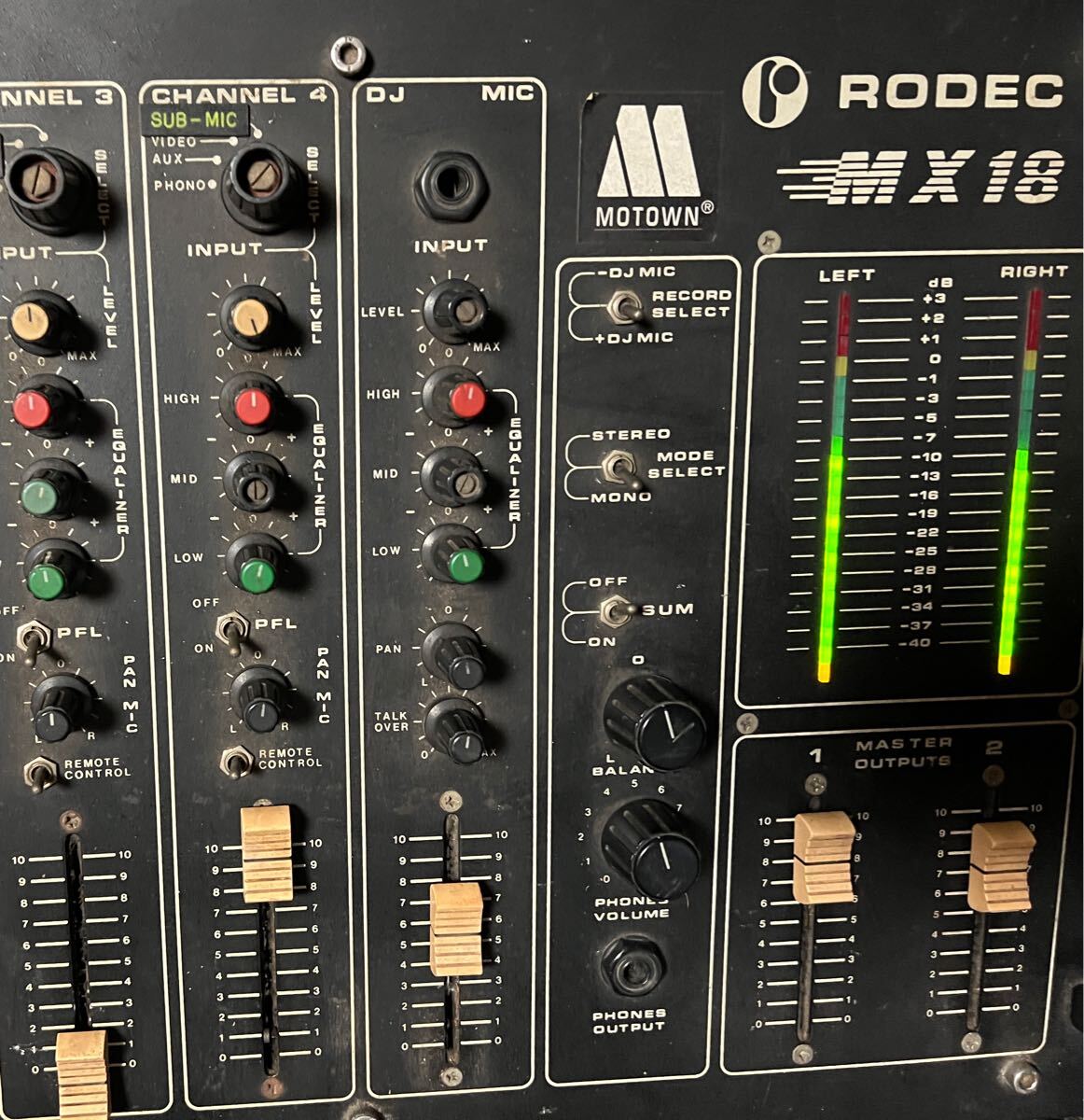 RODEC(ローデック)社 DJミキサー MX18 通電確認 アナログミキサー ジャンク 倉庫整理拍卖
