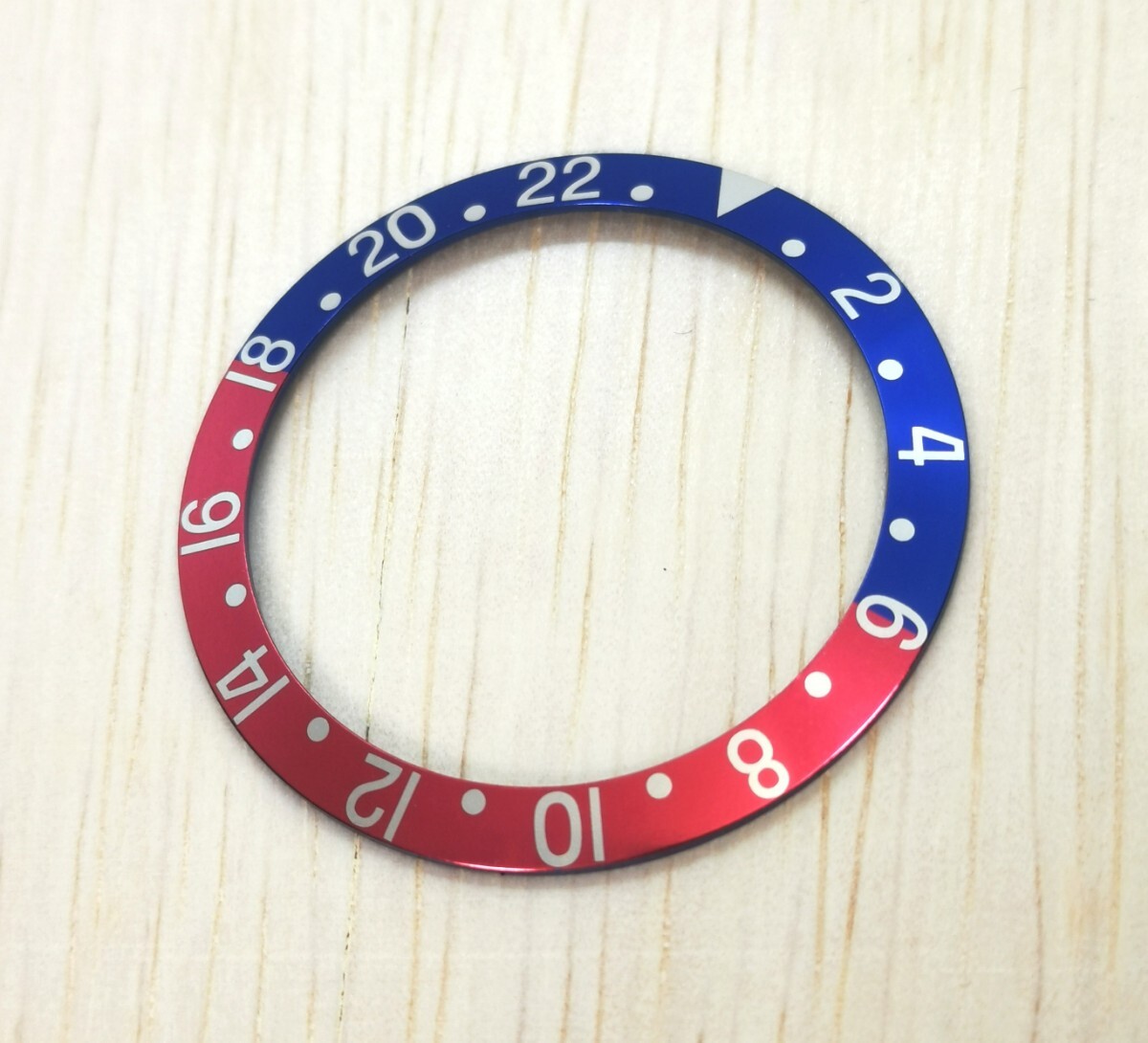 ベゼルインサート ペプシ 外径 38mm 内径 30.7mm 腕時計 ウォッチ カスタム 交換 修理 補修 パーツ MOD インサート 赤×青インサート拍卖