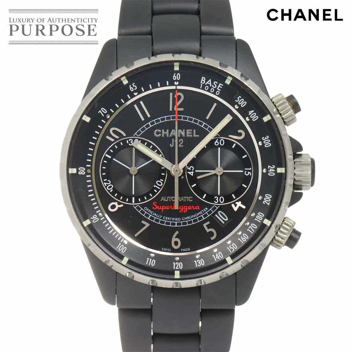 シャネル CHANEL J12 スーパーレッジェーラ H3409 クロノグラフ メンズ 腕時計 デイト ブラック 自動巻き Superleggera 90288747拍卖