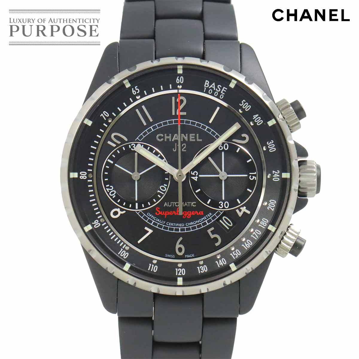 シャネル CHANEL J12 スーパーレッジェーラ H3409 クロノグラフ メンズ 腕時計 デイト ブラック 自動巻き Superleggera 90289617拍卖