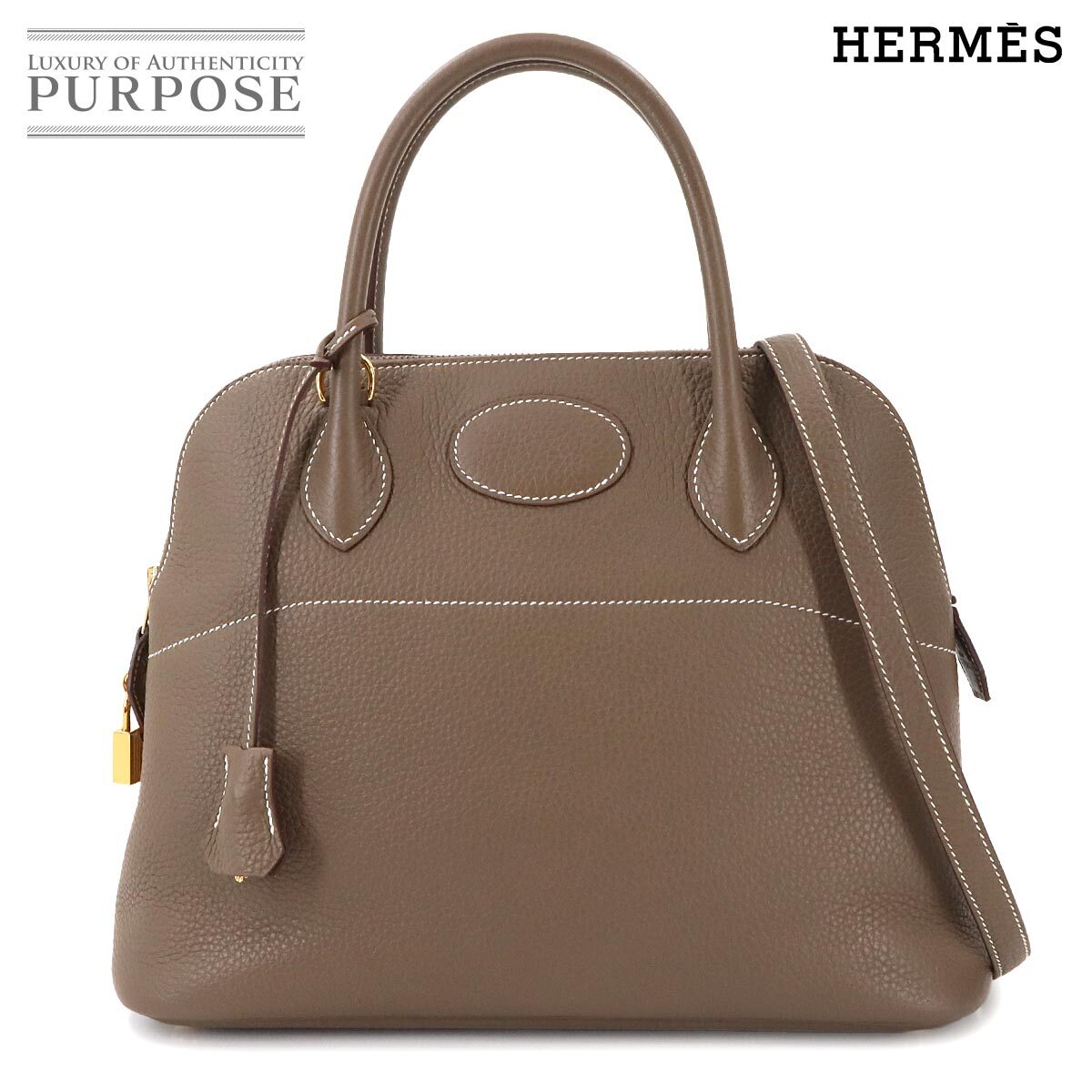 新品同様 エルメス HERMES ボリード 31 2way ハンド ショルダー バッグ トリヨンクレマンス エトゥープ U刻印 ゴールド 金具 90288971拍卖