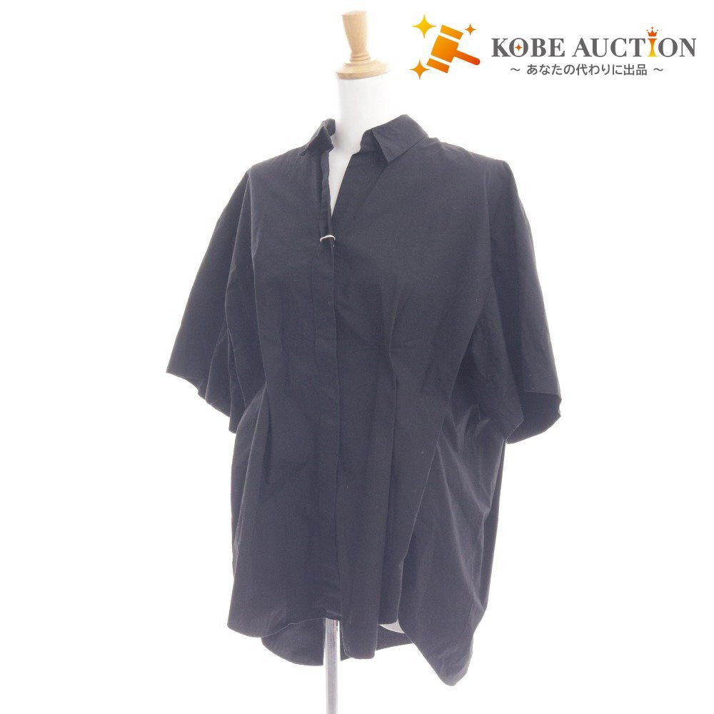 ■ AK+1 エーケーワン ブラウス シャツ 五分袖 トップス ビームス エアーポプリン コットン レディース 36 カーキ タグ付き 未使用拍卖