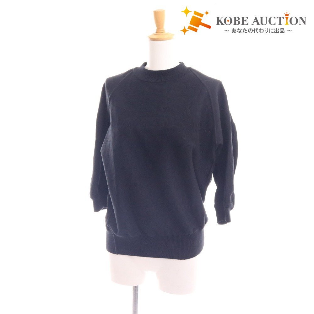 ■ エーケーワン トレーナ 七分袖 トップス ー コットン スウェット レディース ブラック拍卖