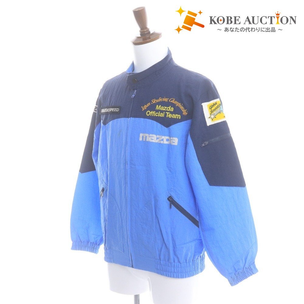 ■ マツダスピード ジャケット 長袖 アウター パッチ チャック ポケット 刺繍 メンズ M ブルー拍卖