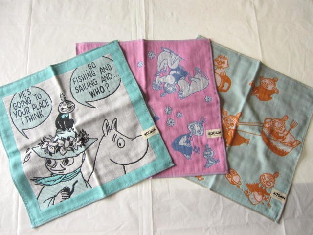 *送料無料*新品*ムーミン*ガーゼハンカチ3枚*リトルミイスナフキン*MOOMIN*拍卖