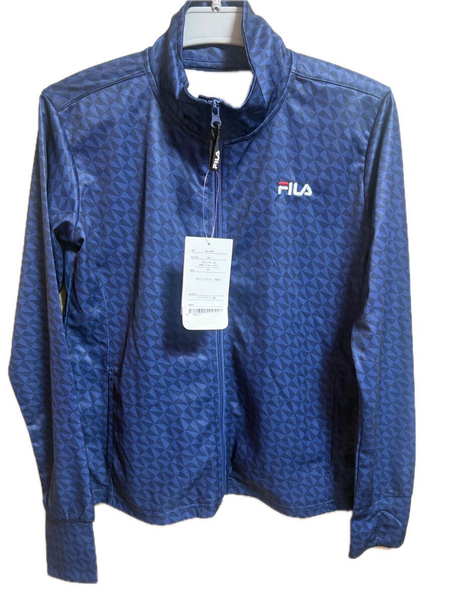 *送料無料*新品*M*FILA*長袖ラッシュガード*ネイビー系*フロントジップ*紫外線遮蔽率90%以上*吸水速乾*紺*フィラ*拍卖