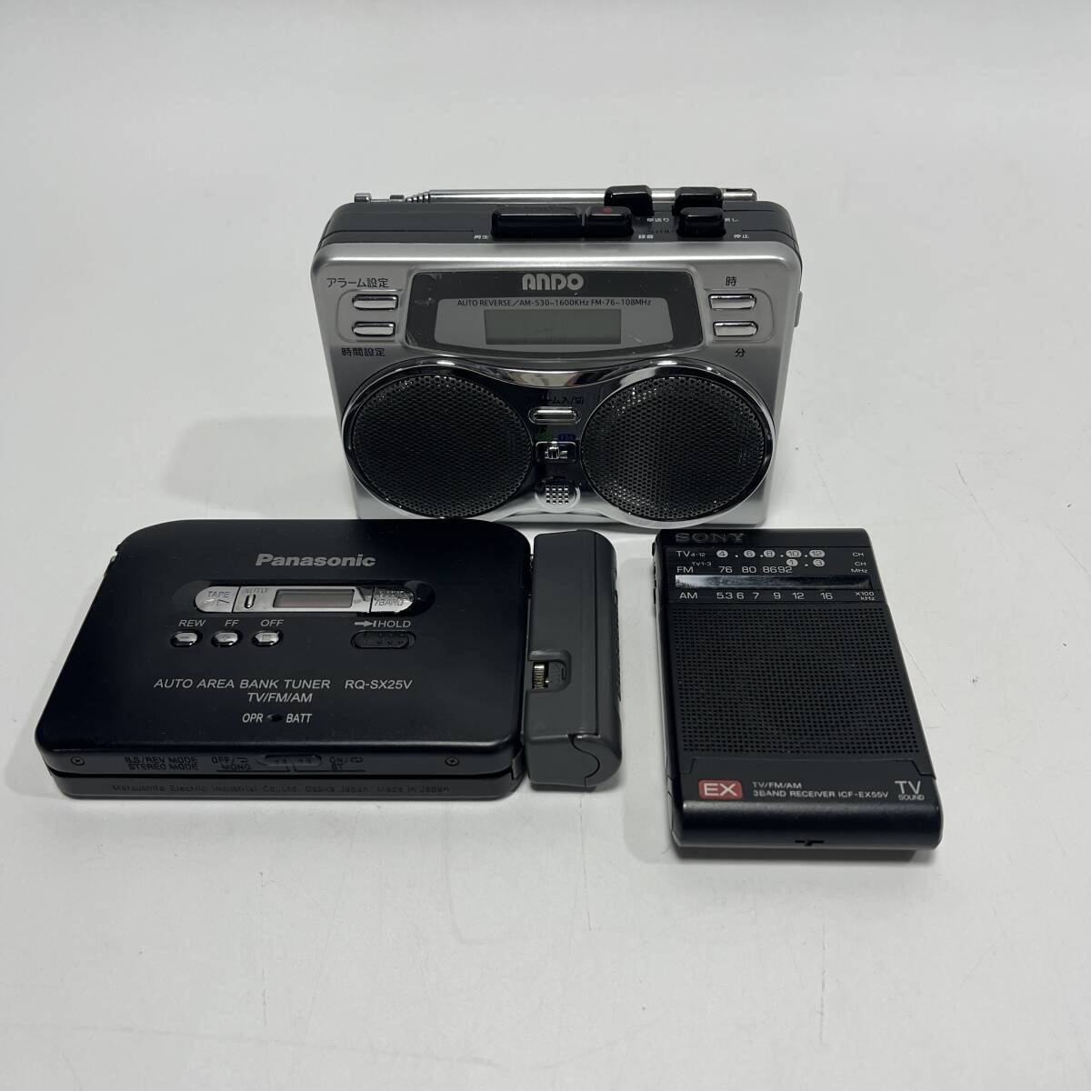 【63352V】動作未確認 ラジカセ まとめて3台 SONY Panasonic ANDO ポータブル カセットプレイヤー ジャンク品拍卖