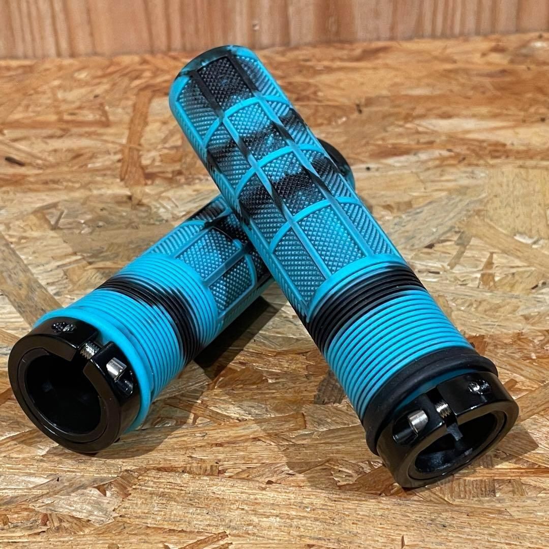 【新品】ロックオングリップ ハーフワッフル カモ柄チェレステ ネジ止め 取付簡単拍卖