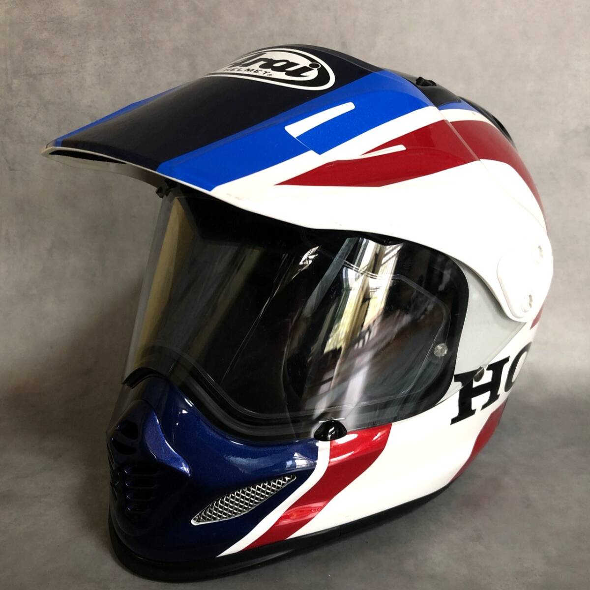 TQ091◇Arai HONDA ツアークロス3 オフロードヘルメット◇L/59-60cm◇アフリカツイン トリコロール拍卖