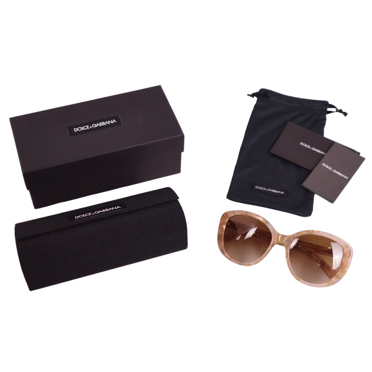 極美品 ドルチェ&ガッバーナ DOLCE&GABBANA サングラス メガネ 眼鏡 DG4248 キャットアイ型 マーブル 55□19 レディース ce07mo-rm08f13395拍卖