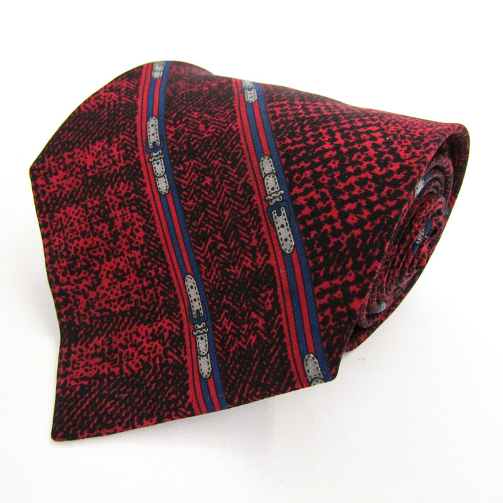 シャルル・ジョルダン ブランド ネクタイ シルク ライン柄 チェック柄 ドット柄 PO メンズ レッド CHARLES JOURDAN拍卖