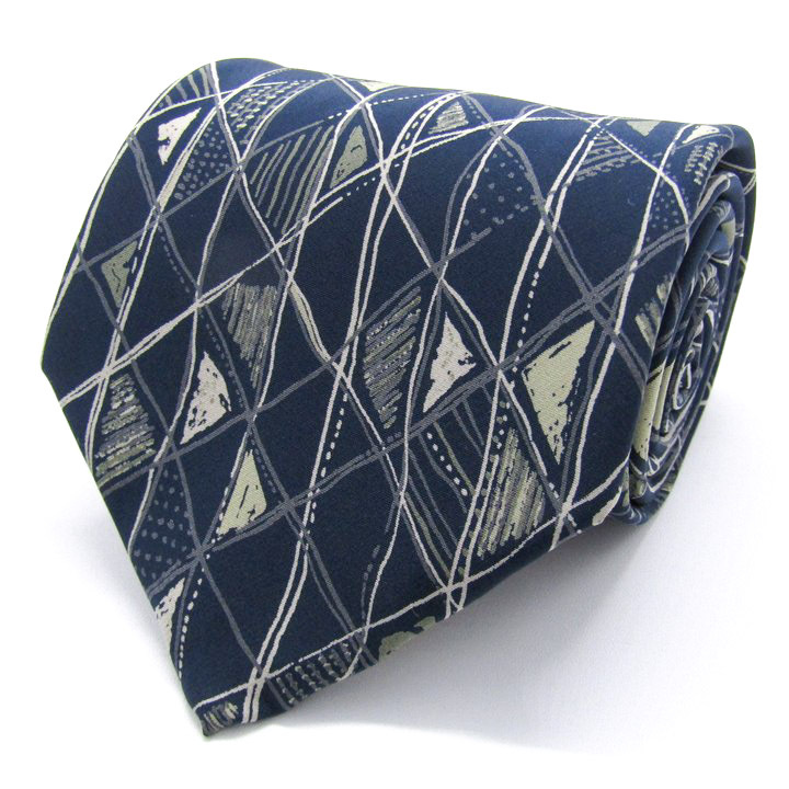 ノブオ ナカムラ ブランド ネクタイ チェック柄 ドット 格子柄 パネル柄 シルク 日本製 PO メンズ ネイビー NOBUO NAKAMURA拍卖