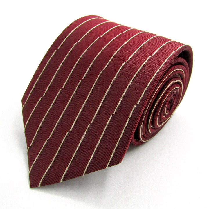 ミチコロンドンコシノ ブランド ネクタイ ストライプ柄 シルク 日本製 PO メンズ ワインレッド MICHIKO LONDON KOSHINO拍卖