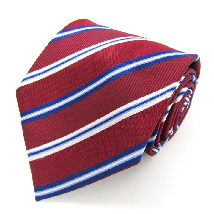 トミーヒルフィガー ブランド ネクタイ ストライプ柄 シルク アメリカ製 PO メンズ ワインレッド TOMMY HILFIGER拍卖