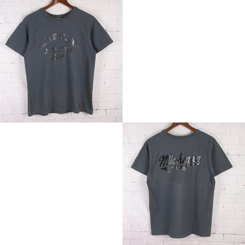 LST12237 DELUXEWARE デラックスウエア Tシャツ MICH.STATE UNIV チャコール系 MEDIUM(クリックポスト可)拍卖