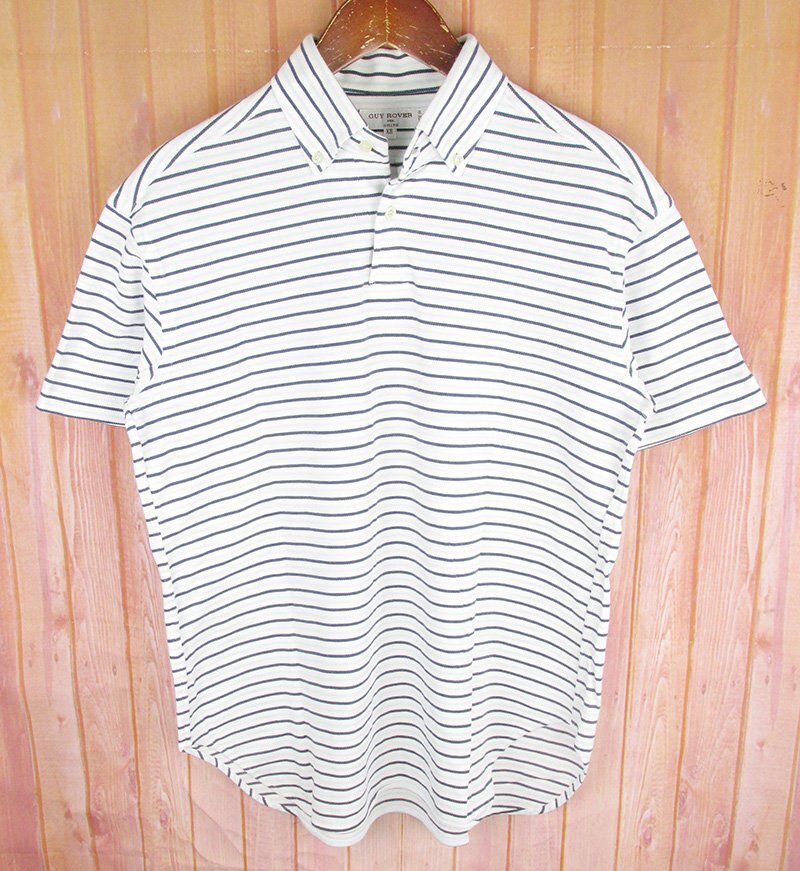 LSH4698 GUY ROVER ギローバー ポロシャツ G.ROVER-31 ホワイト系/ブルー系/ライトブルー系 XS拍卖