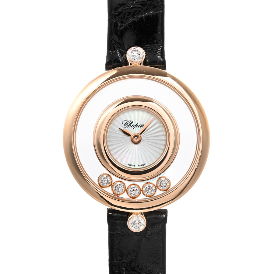 ショパール ハッピーダイヤモンド 腕時計 209415-5001 ホワイトシェル レディース 中古A品拍卖