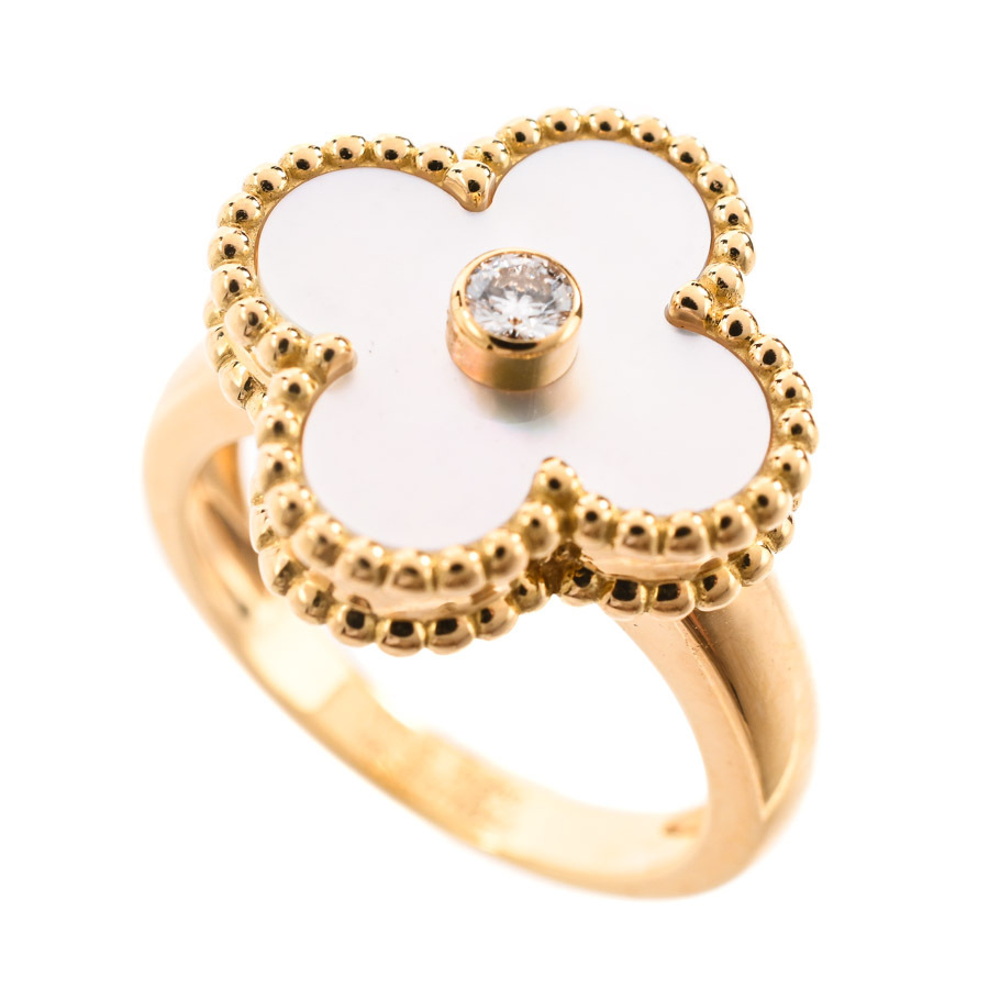 ヴァンクリーフアーペル ヴィンテージアルハンブラ リング #48 VCARA41148 レディース 中古A品拍卖