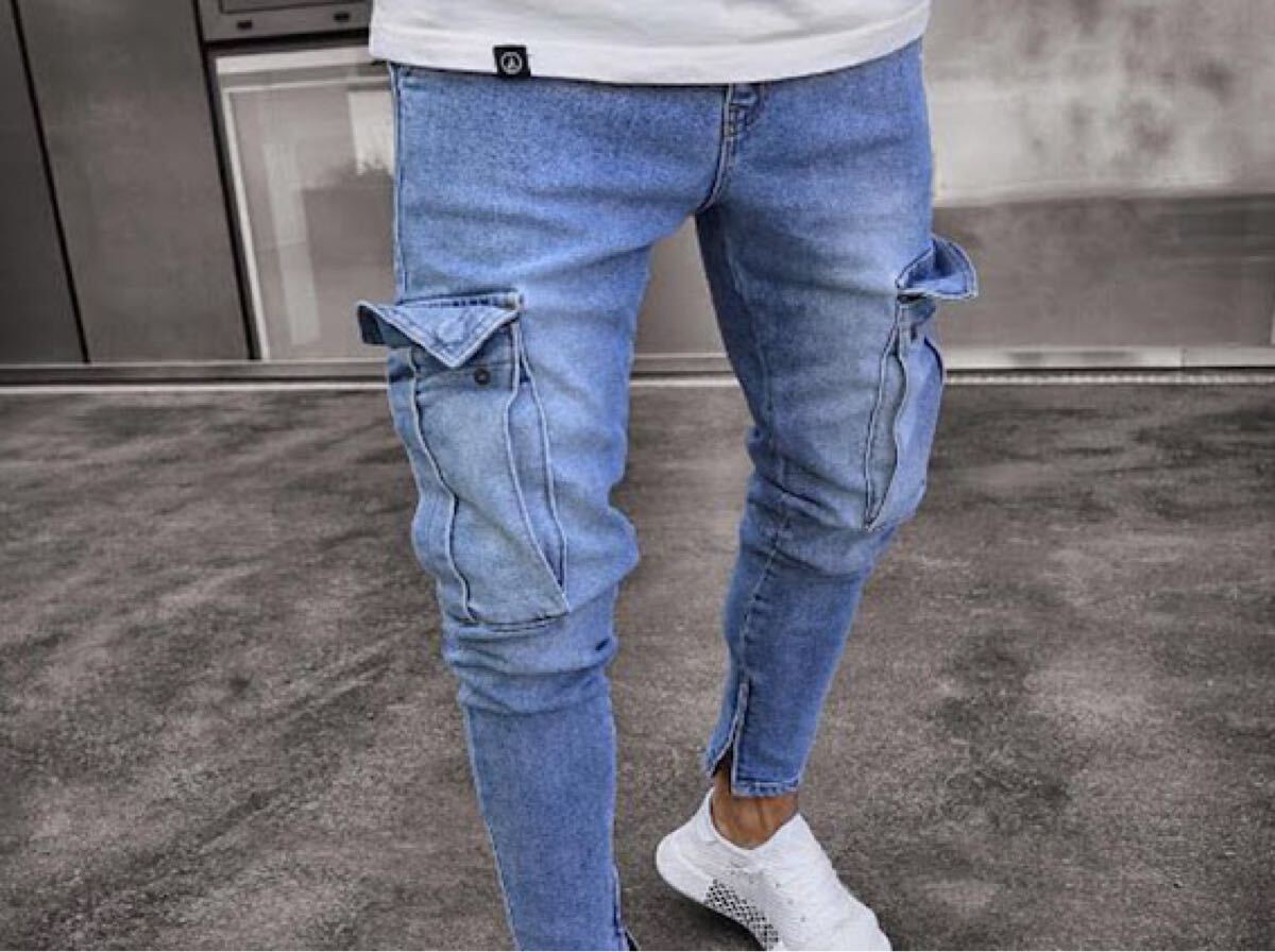 新品未使用デニムテーパードパンツMサイズ拍卖