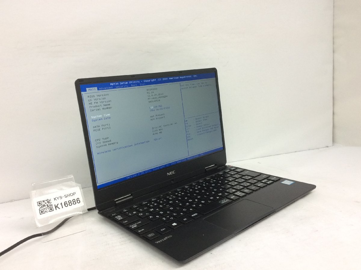 ジャンク/ NEC PC-VKA11HGG6QD4 Intel Core m3-8100Y メモリ4.1GB ストレージ無し 【K16886】拍卖