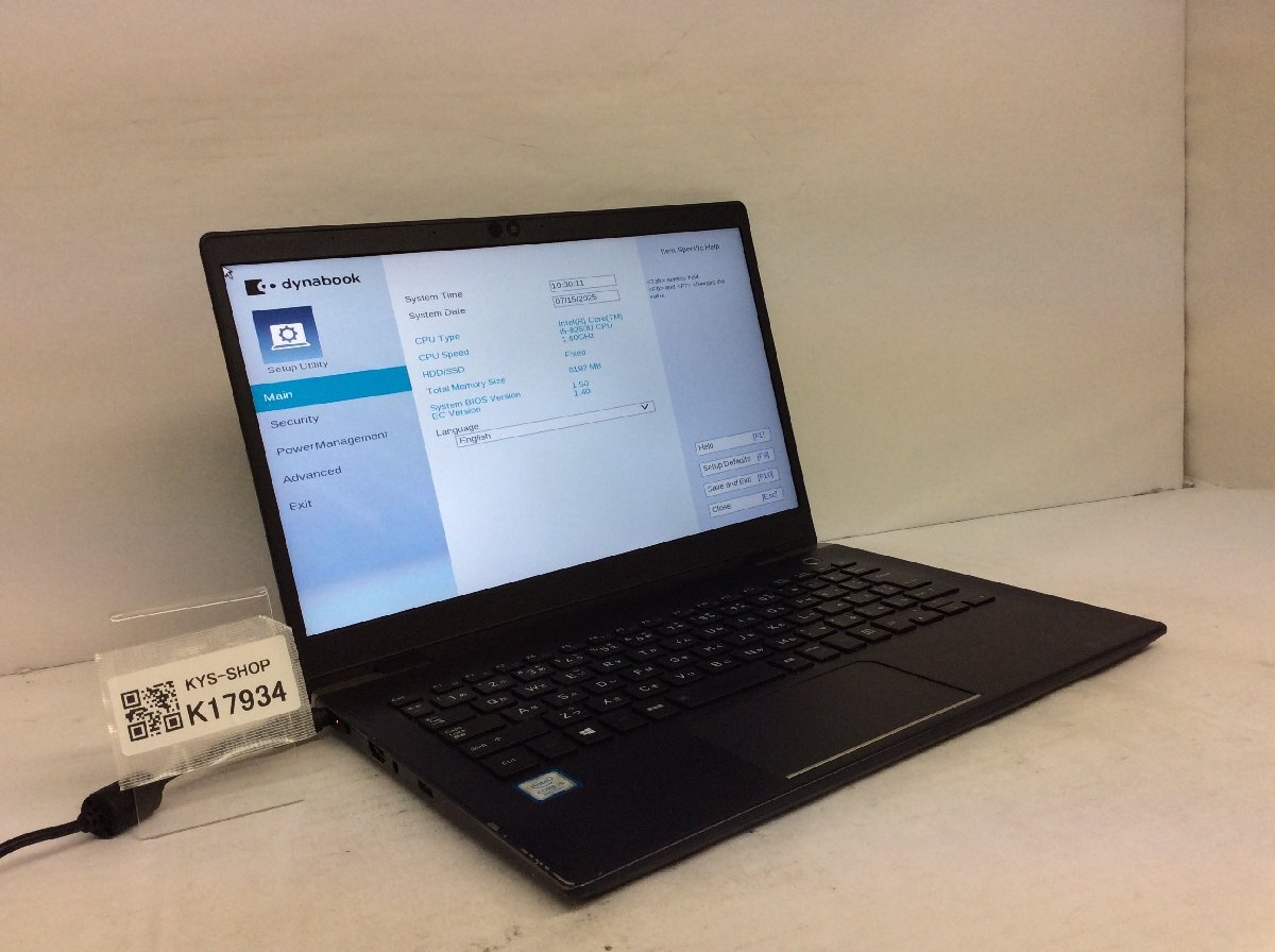 ジャンク/ TOSHIBA dynabook G83/DN PG8DNTCCGL7F31 Intel Core i5-8250U メモリ8.19GB ストレージ無し 【K17934】拍卖