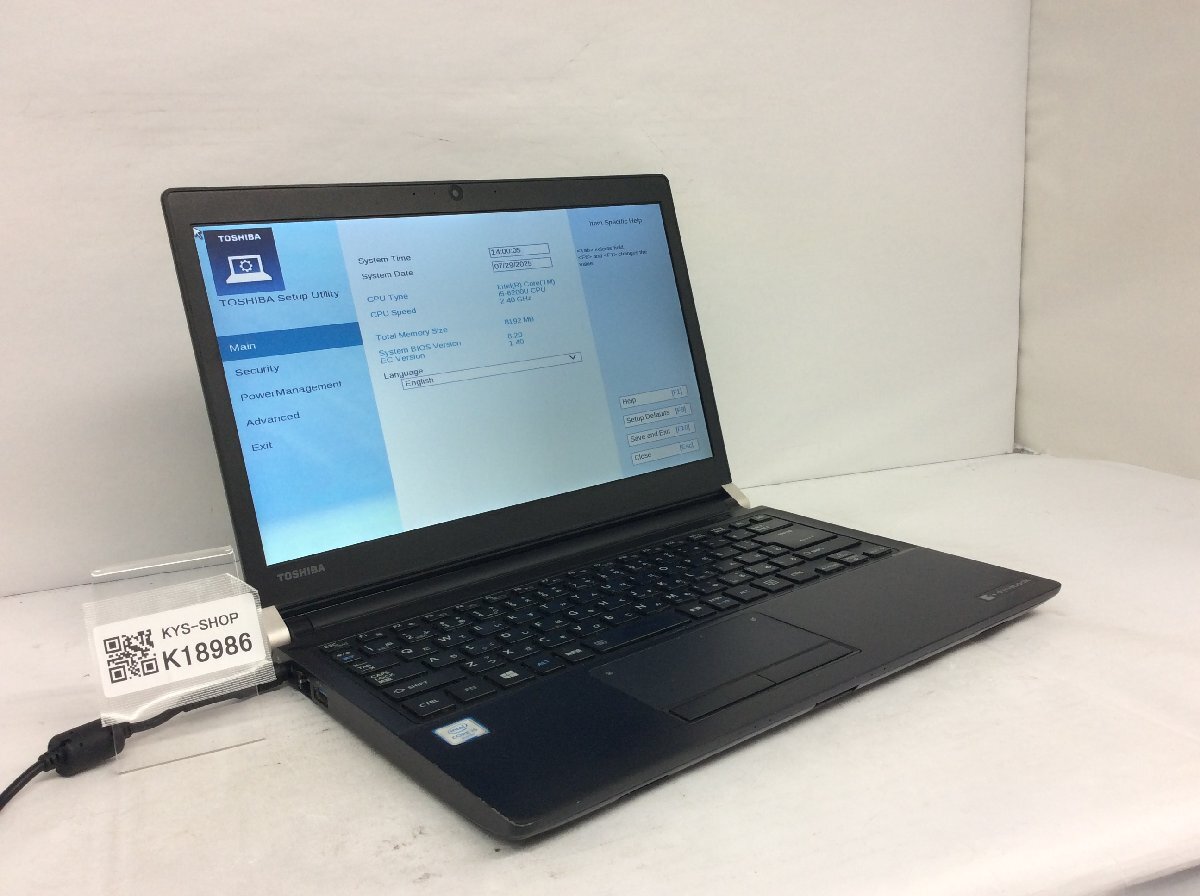 ジャンク/ TOSHIBA dynabook R73/F PR73FEJ43L7AD21 Intel Core i5-6200U メモリ8.19GB ストレージ無し 【K18986】拍卖