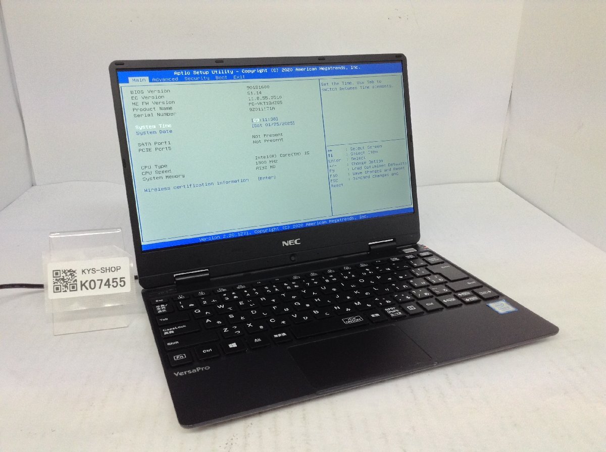 ジャンク/ NEC PC-VKT13HZG5 Intel Core i5-8200Y メモリ8.19GB ストレージ無し 【K07455】拍卖