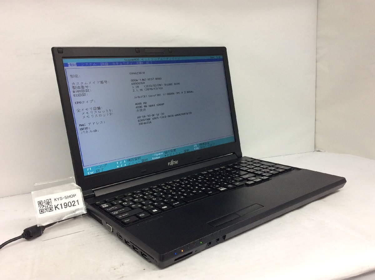 ジャンク/ FUJITSU FMVA23018 LIFEBOOK A746/S Intel Core i7-6600U メモリ4.1GB ストレージ無し 【K19021】拍卖