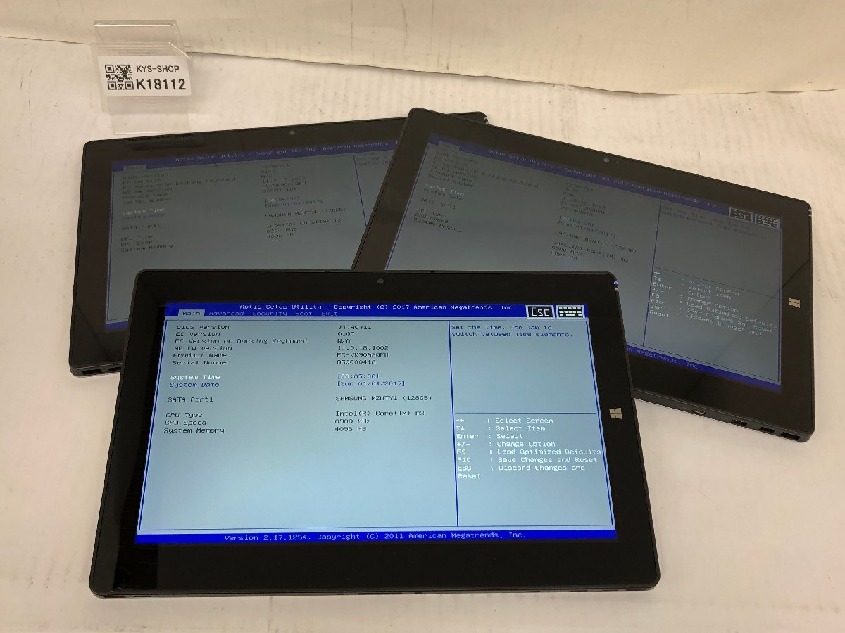 ジャンク3台セット/NEC VersaPro VS-U PC-VK90ASQFU/Core m3-6Y30 0.90GHz/128GB/4GB/11.6インチ/OS無し/高解像度/AC欠品【K18112】拍卖