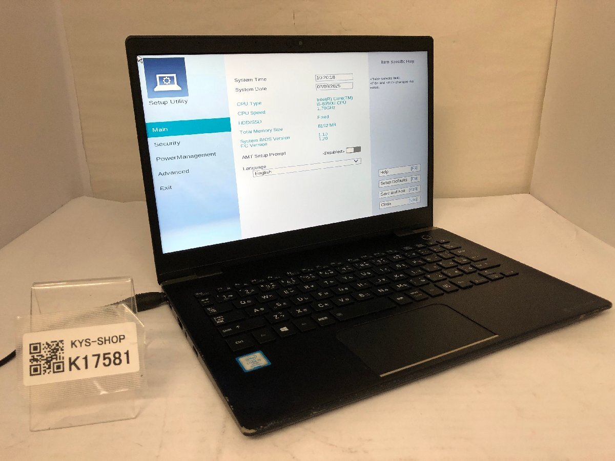 ジャンク/ TOSHIBA dynabook G83/M PG83MMJ4GL7AD21 Intel Core i5-8350U メモリ8.19GB ストレージ無し 【K17581】拍卖