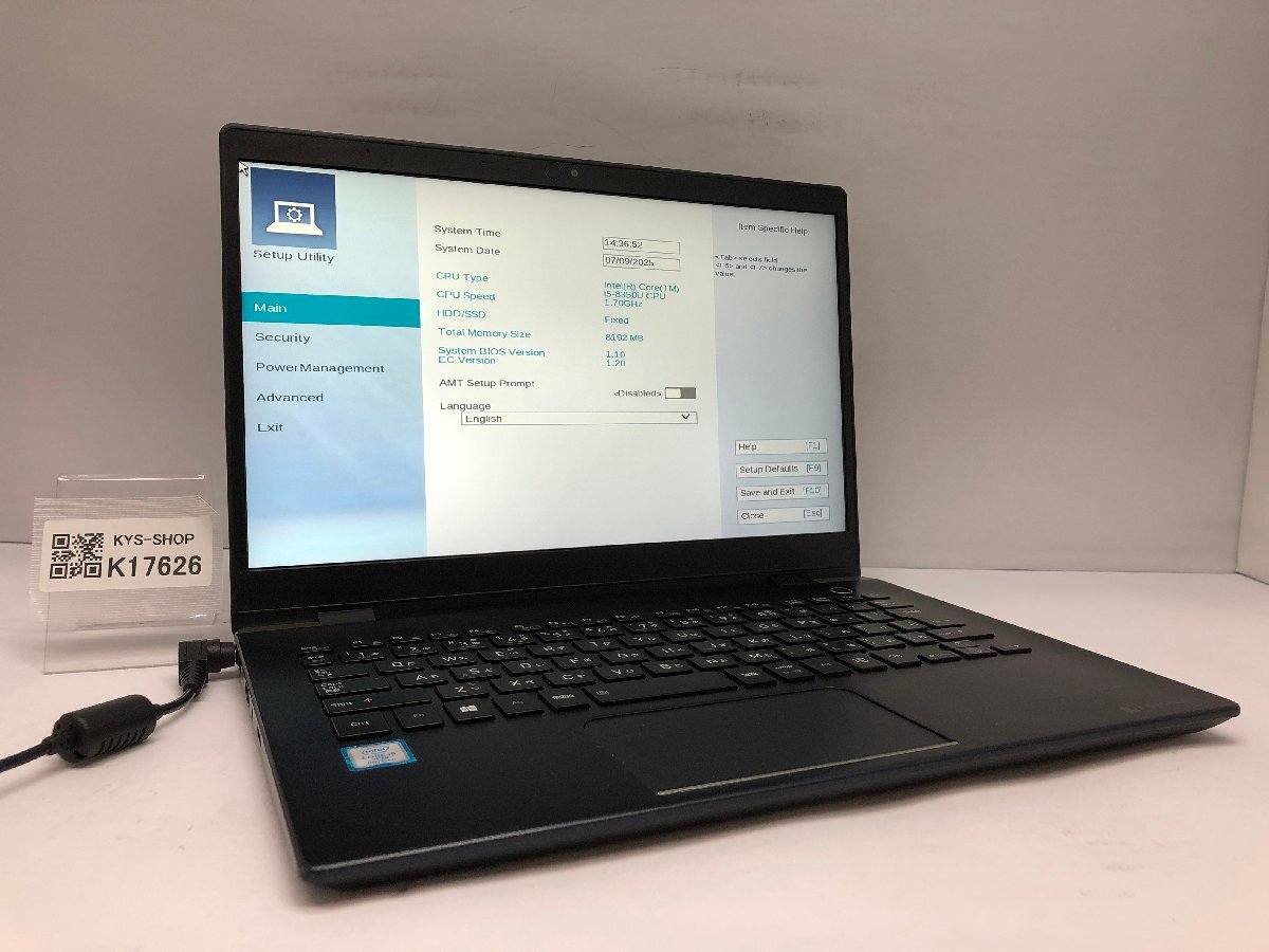ジャンク/ TOSHIBA dynabook G83/M PG83MMJ4GL7AD21 Intel Core i5-8350U メモリ8.19GB ストレージ無し 【K17626】拍卖
