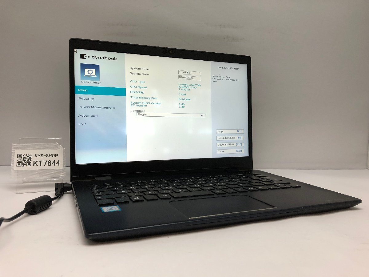 ジャンク/ TOSHIBA dynabook G83/DN PG8DNTCCGL7F31 Intel Core i5-8250U メモリ8.19GB ストレージ無し 【K17644】拍卖