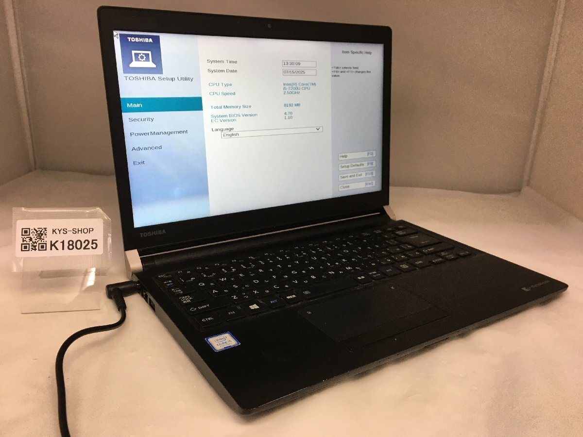 ジャンク/ TOSHIBA dynabook R73/J PR73JEL4447AD21 Intel Core i5-7200U メモリ8.19GB ストレージ無し 【K18025】拍卖