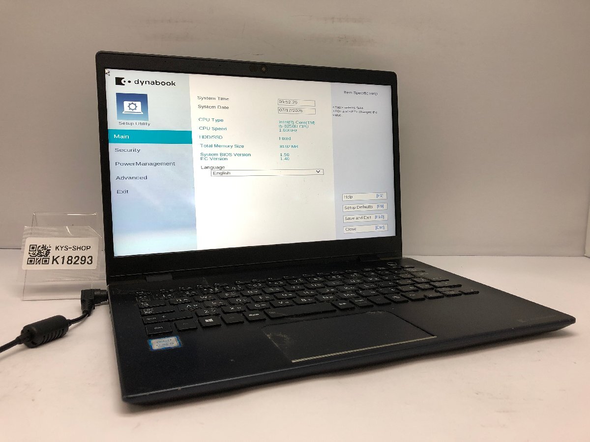 ジャンク/ TOSHIBA dynabook G83/DN PG8DNTCCGL7F31 Intel Core i5-8250U メモリ8.19GB ストレージ無し 【K18293】拍卖