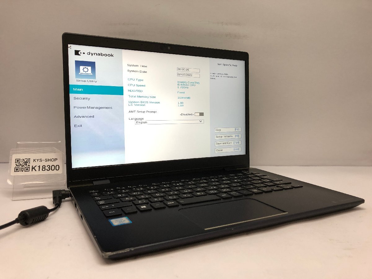 ジャンク/ TOSHIBA dynabook G83/M PG83MMC5GP7AD21 Intel Core i5-8350U メモリ16.38GB ストレージ無し 【K18300】拍卖