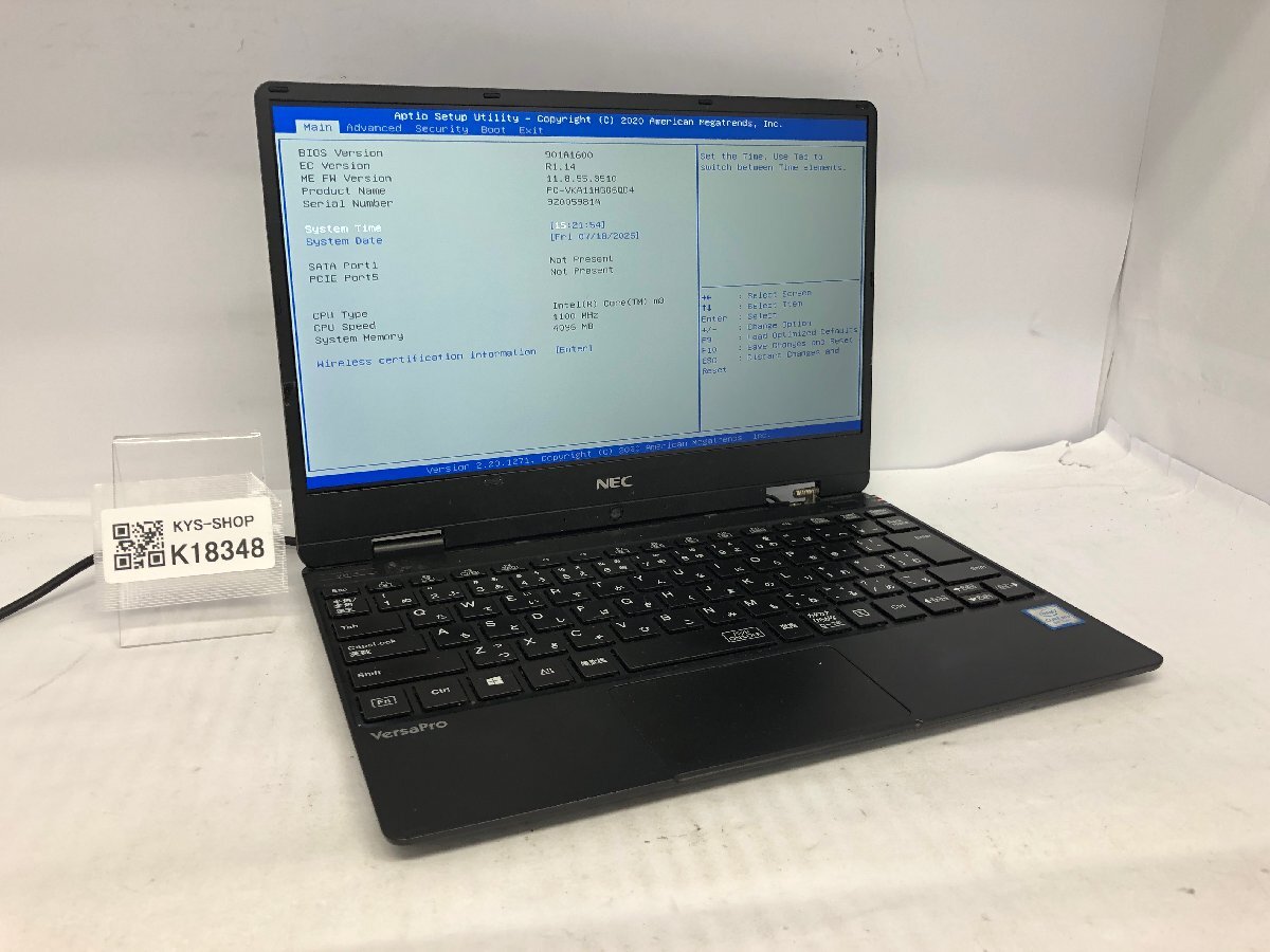 ジャンク/ NEC PC-VKA11HGG6QD4 Intel Core m3-8100Y メモリ4.1GB ストレージ無し 【K18348】拍卖