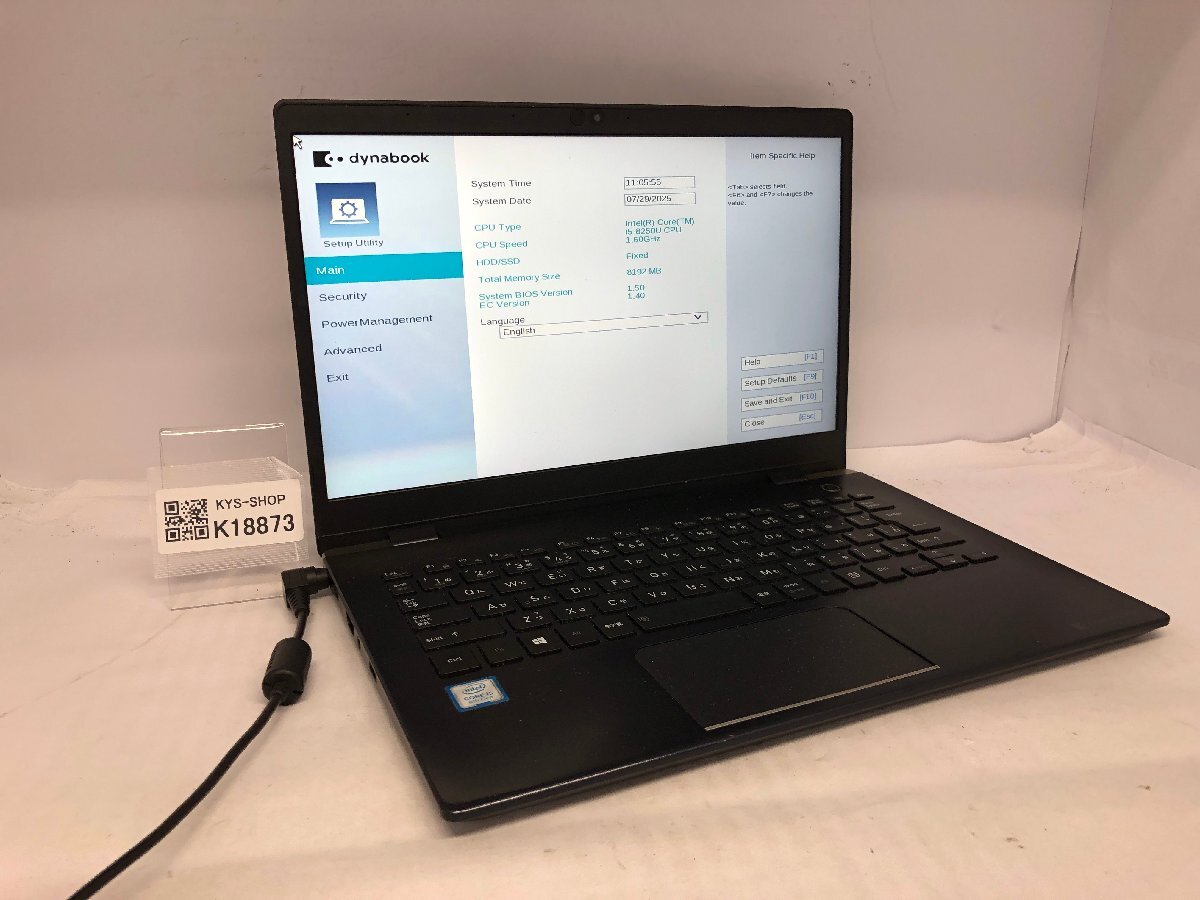 ジャンク/ TOSHIBA dynabook G83/DP A8G3DPF2E511 Intel Core i5-8250U メモリ8.19GB ストレージ無し 【K18873】拍卖