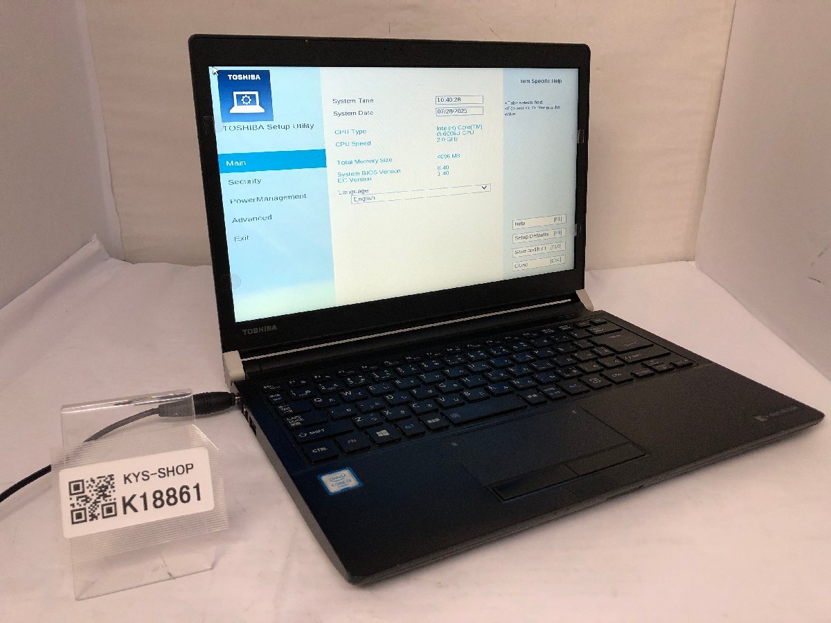 ジャンク/ TOSHIBA dynabook R73/K PR73KGA1337AD11 Intel Core i3-6006U メモリ4.1GB ストレージ無し 【K18861】拍卖
