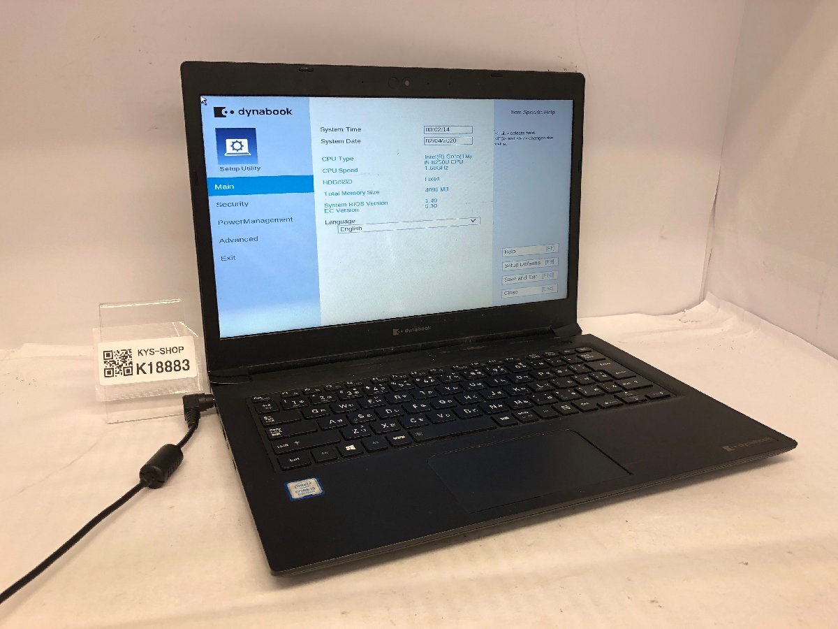 ジャンク/ TOSHIBA dynabook S73/DP A6S3DPF21211 Intel Core i5-8250U メモリ4.1GB ストレージ無し 【K18883】拍卖